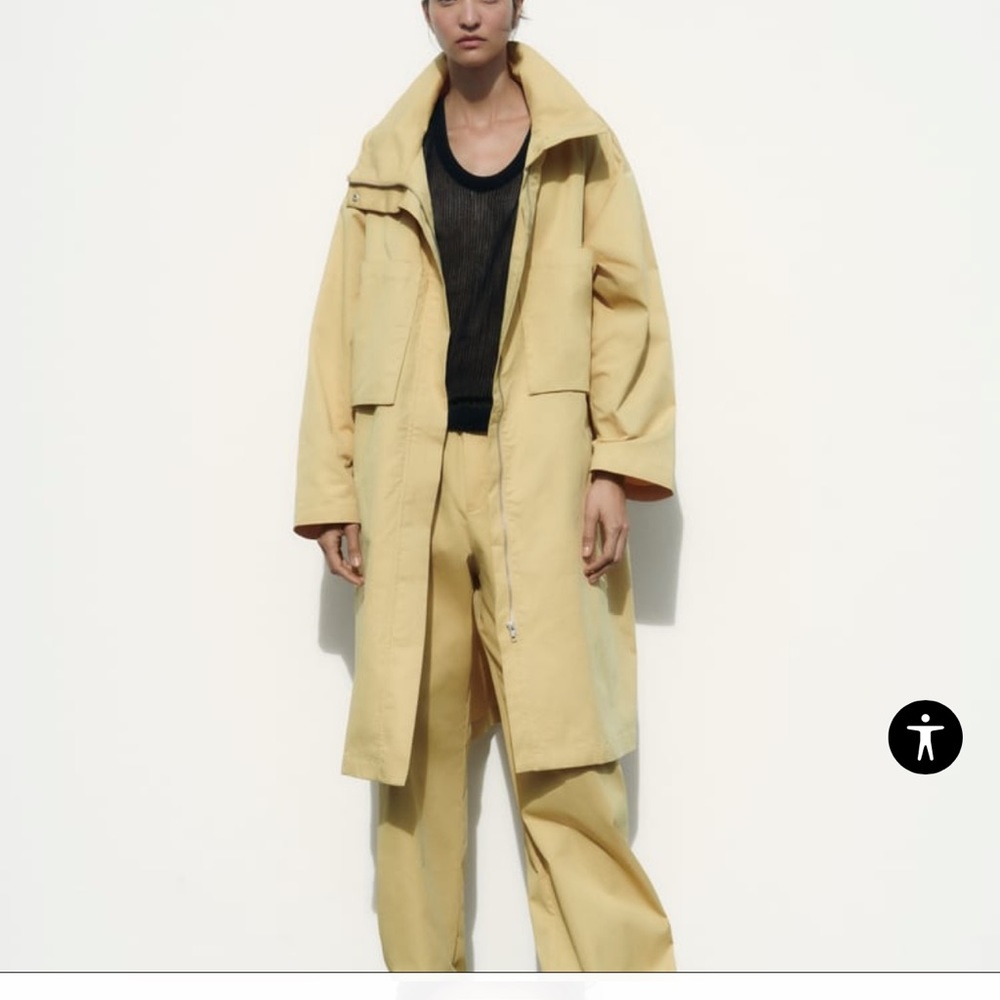 Zara Pocket Parka and Gabardine Pants Set Sz. S $178 retail